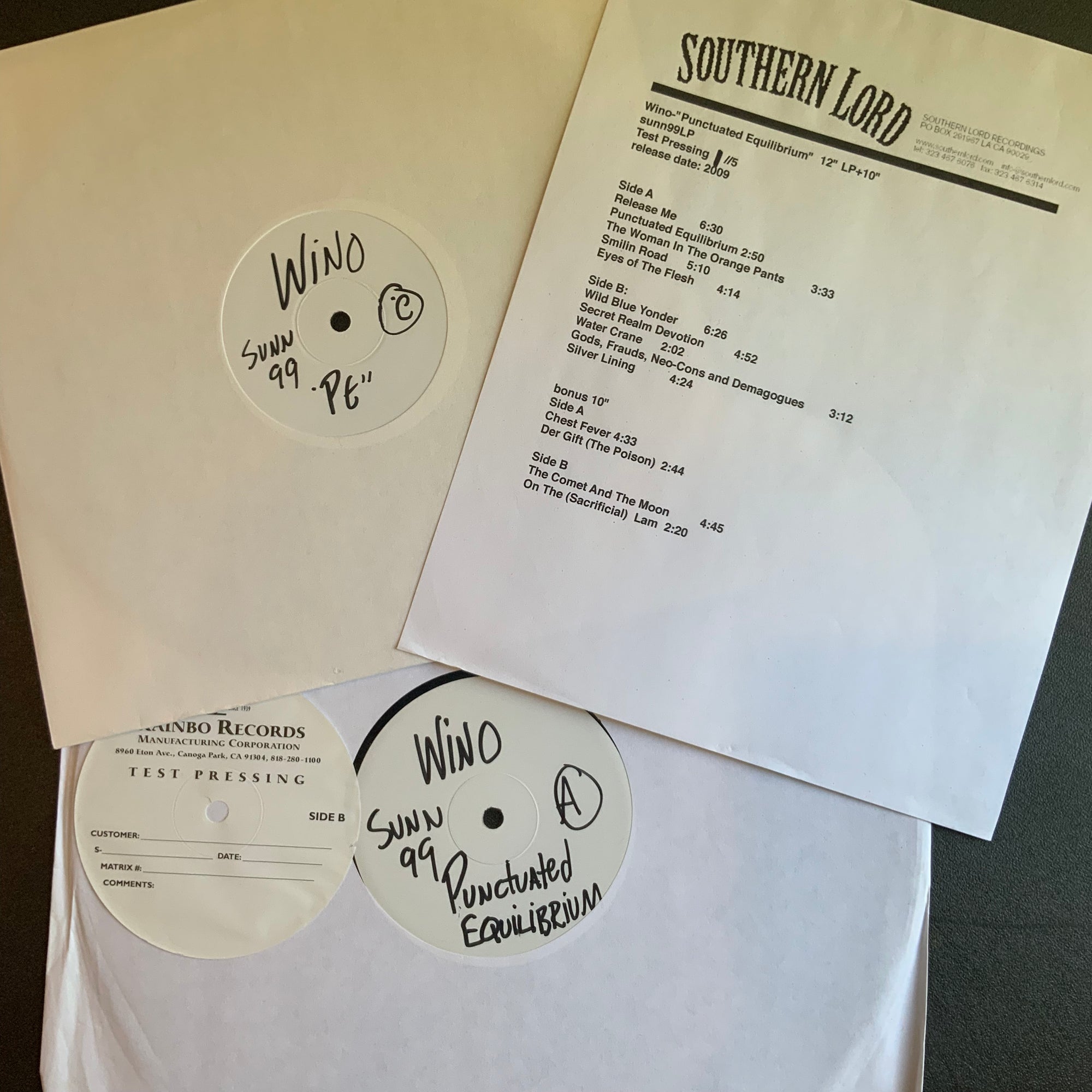 Wino : Punctuated Equilibrium : Test Pressing