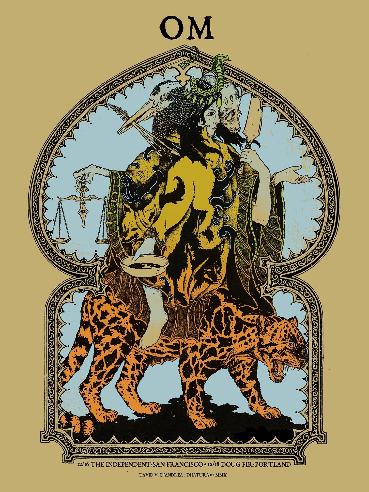 OM SF Portland 2010 poster by David V. D'Andrea / Samaritan Press